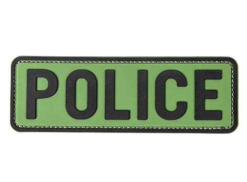 Hannah Fit Large PVC Police Patch Hook Fastener for MilitaryTactical Vest Combat Plate Carrier Law Enforcement -Green 4x1.4 inch-