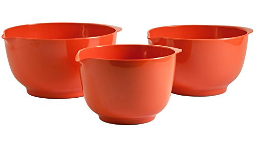 Hutzler Melamine Mixing Bowl Set: 2, 3 and 4 Liters, Orange