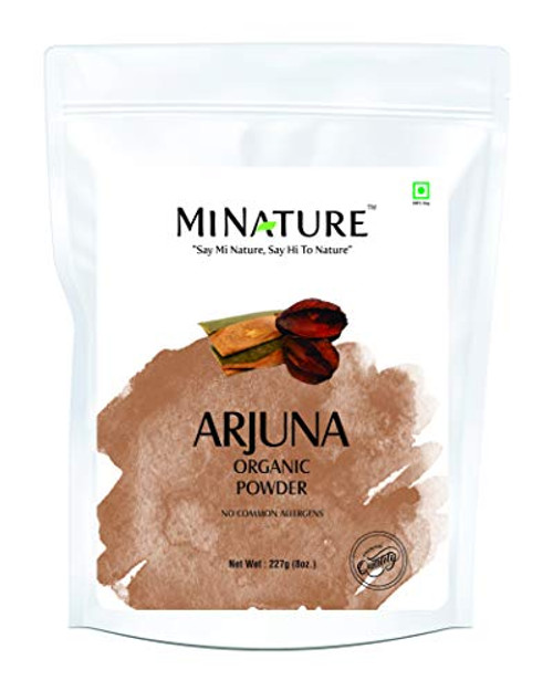 mi nature USDA Organic Arjuna Bark Powder -Terminalia Arjuna- - 227g-8oz--1/2lb- - Best Herb for Heart Health - 100 percent Pure and Natural - Resealable Zip-Lock Pouch - from India mi nature USDA Organic Arjuna Bark Powder -Terminalia Arjuna- - 227g-8oz--1/2lb- - Best Herb for Heart Health - 100 percent Pure and Natural - Resealable Zip-Lock Pouch - from India