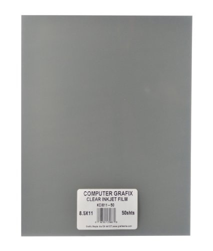 Grafix Clear Inkjet Film, 8-1/2-Inch by 11-Inch, 50-Pack