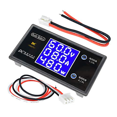 Aideepen DC Power Meter 10A 100V LCD Display Digital Voltmeter Ammeter Wattmeter Power Analyzer Voltage Current Volt Detector Tester Monitor 1000W