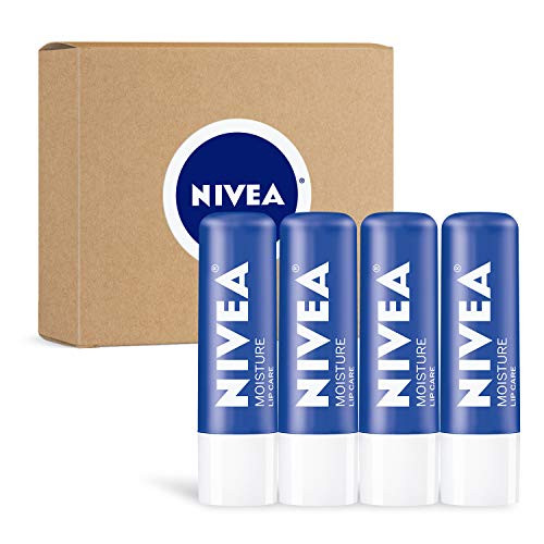 NIVEA Moisture Lip Care Unisex Intensively Moisturizing Balm 0.17 oz Pack Of 4