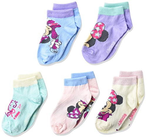 Disney Girls Minnie Mouse 5 Pack Shorty Casual Sock Pastel Multi Shoe Size 4-8 US Disney Girls Minnie Mouse 5 Pack Shorty Casual Sock Pastel Multi Shoe Size 4-8 US