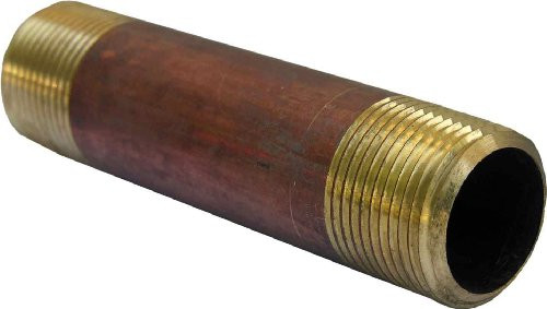 LASCO 17-9493 3/4-Inch by 4-Inch Red Brass Pipe Nipple