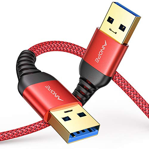 AINOPE USB 3.0 A to A Male Cable 3.3FT Plus3.3FTUSB 3.0 to USB 3.0 Cable -Never Rupture- USB Male to Male Cable Double End USB Cord Compatible with Hard Drive Enclosures DVD Player Laptop Cool-Red