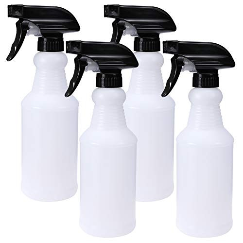 16 oz Spray Bottle Lotusbtdt Refillable Empty Spray Bottle for Cleaning Solutions 4 Pack Adjustable Nozzle Plastic Water Mister Squirt Bottle for Gardening Plants Hair Alcohol - No Leak and Clog