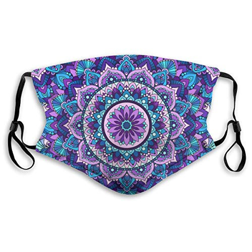 Doomfist Purple Circle Floral Dust Washable Reusable Filter and Reusable Mouth Windproof Warm Cotton Face