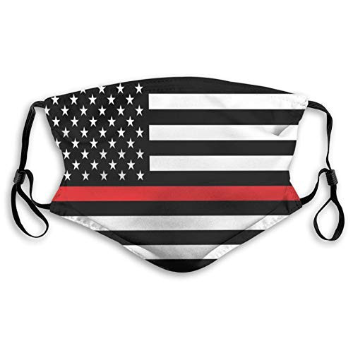 Thin Red Line Usa American Honoring Firefighter Flags Dust Washable Reusable Mouth Windproof Filter and Reusable Face Warm Cotton For Men Women