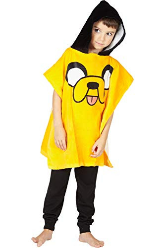 Adventure Time Jake Hooded Bath Beach Swim Poncho Towel Yellow 4-7