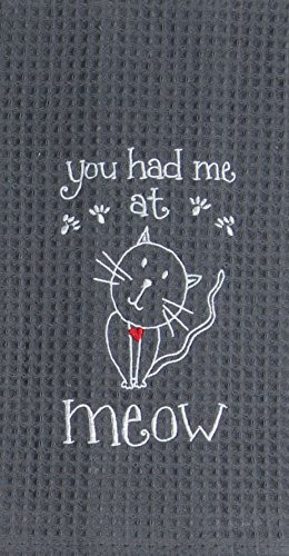 Kay Dee Designs Meow Embroidered Waffle Towel