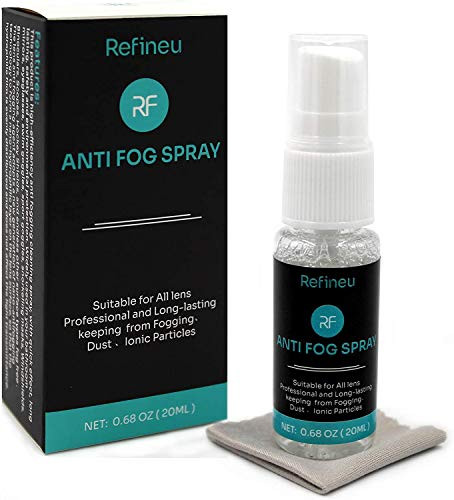 RefineU Anti Fog Spray for Glasses Long Lasting Defogge for Glasses Eyeglass Mask Sports Goggles Swim Goggles Bathroom Mirror Nanotechnology - Safe on All Lenses