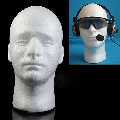 Male Mannequin Head Styrofoam Foam Manikin Head Wig Glasses Hat Display Stand White