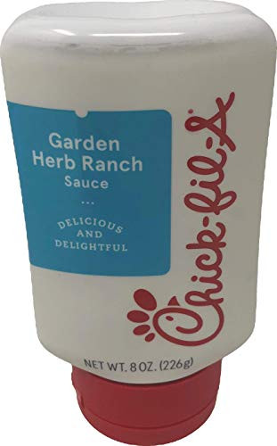 Chick-Fil-A Sauce 8 oz. Squeeze Bottle - Resealable Container For Dipping Drizzling and Marinades -Garlic Herb Ranch-