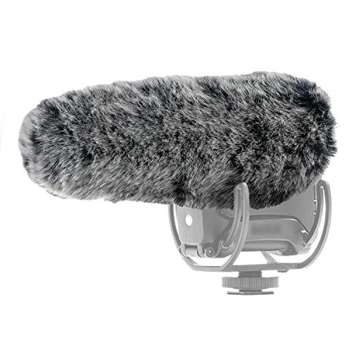 YOUSHARES Microphone Furry Windscreen - Outdoor Wind Cover Muff Mic Wind Shield Fur Pop Filter as Foam Cover Compatible with Rode VideoMic Pro Plus Microphone