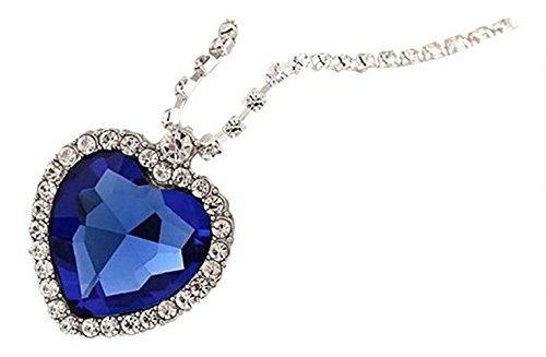 Isijie jewelry Royal Blue Heart of Ocean Titanic Pendants Sapphire Crystal Necklace for Women and Girls Isijie jewelry Royal Blue Heart of Ocean Titanic Pendants Sapphire Crystal Necklace for Women and Girls