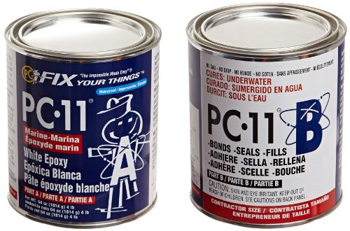 PC Products 640111 PC-11 Two-Part Marine Grade Epoxy Adhesive Paste, 4 lb in Two Cans, Off White