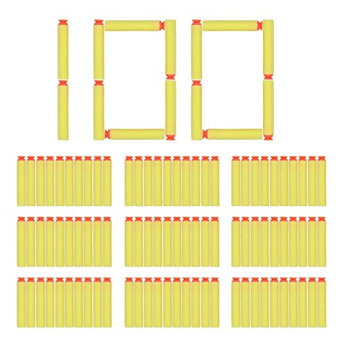 BOROLA 100pcs 7.2cm Refill Bullet Darts Compatible for Nerf N-Strike Elite Series Blasters Kid Toy Gun - YellowSuction BOROLA 100pcs 7.2cm Refill Bullet Darts Compatible for Nerf N-Strike Elite Series Blasters Kid Toy Gun - YellowSuction