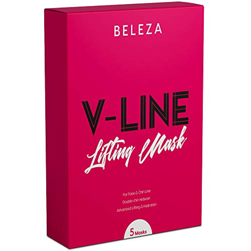 Double Chin Reducer V Shaped Slimming Face Mask Face Slimmer V Line Lifting Mask V Up Contour Tightening Firming Moisturizing Chin Neck V Shape Mask 5 PCS