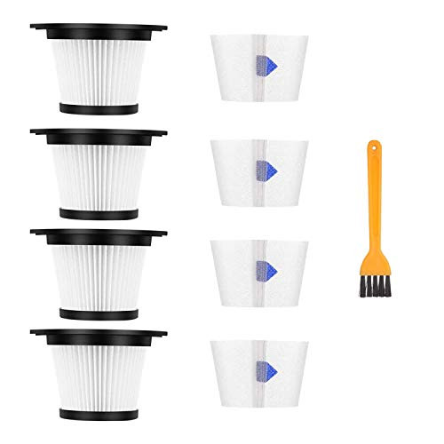 Mochenli 4 Pack Replacement HEPA Filter Compatible for MOOSOO K17 Cordless Vacuum -4 HEPA Filter  and  4 Strainer Screen-