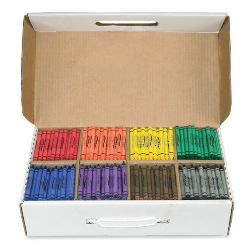 Prang Crayons Master Pack, Standard Size, 8 Assorted Colors, 800 Count (32350)