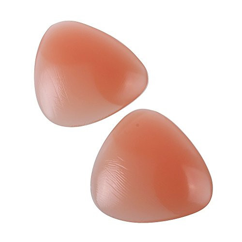 Goege Bra and Bikini Gel Inserts for Summer Waterproof Silicone Triangle Push-Up Breast Pads Swimsuit and Bra Inserts Enhancement Falsies Bikini Pads for Female Transparent/Nude Available -Nude-