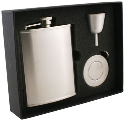 Visol "Edge" Stainless Steel Stellar Flask Gift Set, Satin, 6-Ounce, Chrome Visol "Edge" Stainless Steel Stellar Flask Gift Set, Satin, 6-Ounce, Chrome