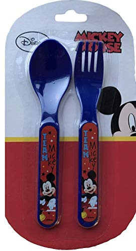 Disney Mickey Mouse Plastic Cutlery Set Fork and Spoon