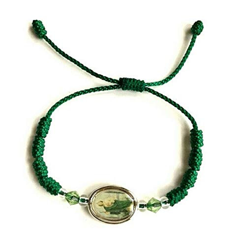 ALEX AND ELSA Saint Jude Green Bracelet for Protection/PULSERA DE SAN Judas para PROTECCION