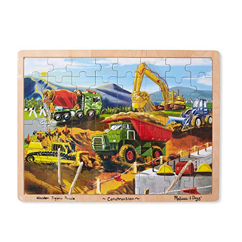 Melissa  and  Doug Wooden Jigsaw Puzzle  Construction Melissa  and  Doug Wooden Jigsaw Puzzle  Construction