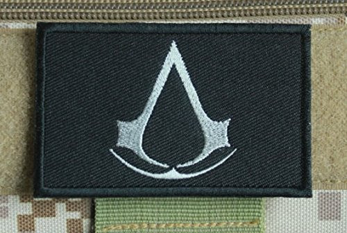 Assassins Creed Logo Military Patch Fabric Embroidered Badges Patch Tactical Stickers for Clothes with Hook  and  Loop -color3-