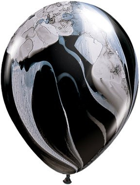 Pioneer Balloon 100 Count Superagate Latex Balloons, 11", Black and White