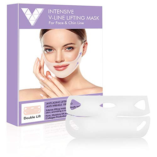 V-Line Lifting Face Mask V-shaped Slimming Mask and Double Chin Reducer Chin Up Patch Face Lift Tape V-Line Mask Tape for Firming Moisturizing Lifting Face  and  Chin Line