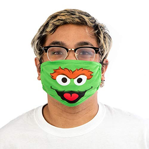 Sesame Street Kids TV Show Big Face Oscar Adult Face Mask