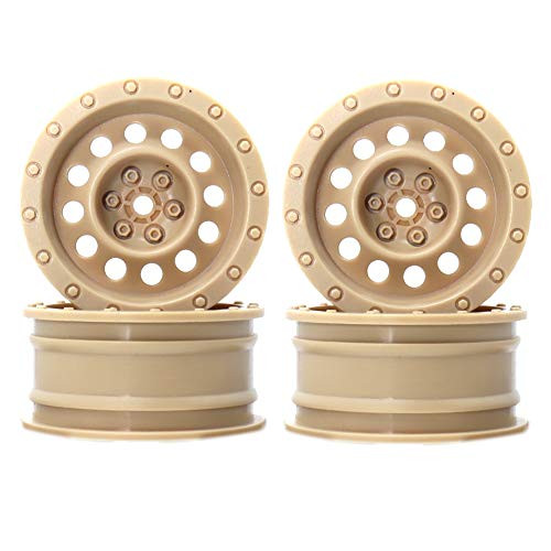 LAFEINA 4PCS Plastic 1.9 inch Wheel Rim for 1/10 RC Crawler Car Axial SCX10 90046 Tamiya CC01 RC4WD D90 Redcat Traxxas TRX4 -Desert Yellow-