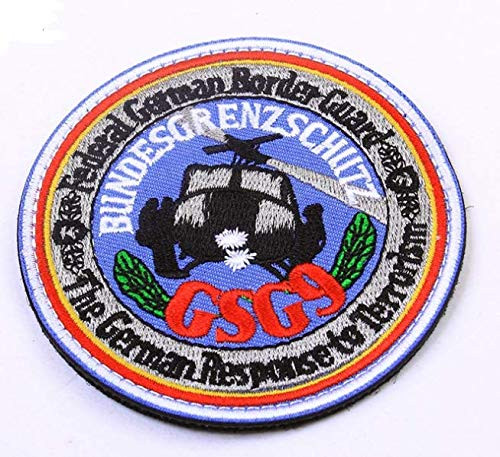 Germany Bundesgrenzschutz GSG9 Military Patch Fabric Embroidered Badges Patch Tactical Stickers for Clothes with Hook  and  Loop