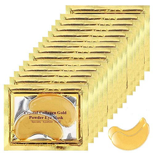 Under Eye Mask 20 Pairs Gold Eye Collagen Patch Anti-Aging Hyaluronic Acid Eye Pads for Puffy Moisturizing  and  Reducing Dark Circles Puffiness Wrinkles -20 Pair-