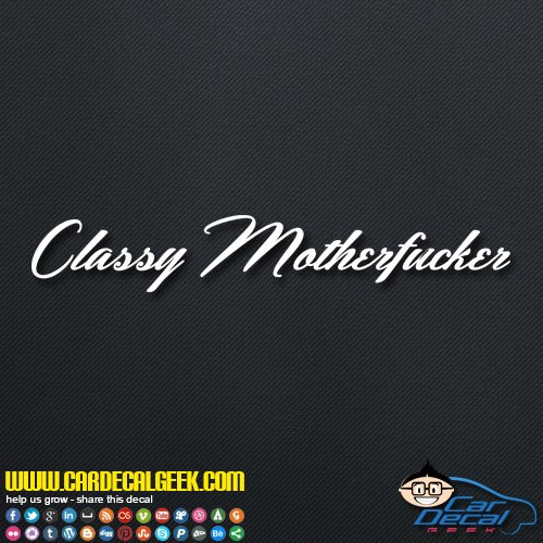 Classy Motherfucker Decal Car  and  Truck Window Decal Sticker Laptop Decal Sticker MacBook Decal Sticker Wall Decal Sticker 8-Inch Yellow