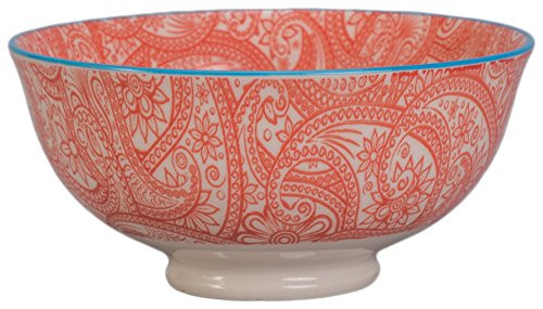 BIA Cordon Bleu Ooh La La 13-Ounce Porcelain Peony Bowl, Set of 4, Red