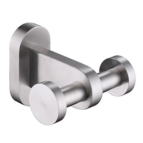 Double Robe Hook Aomasi SUS304 Stainless Steel Dual Towel Coat Hook Modern Utility Home Storage Hanger Bathroom Rushed Nickel