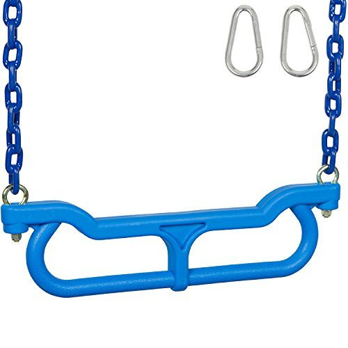 Swing Set Stuff Inc. 3.5' Coated Chain and Sss Logo Sticker Combo Trapeze, Blue