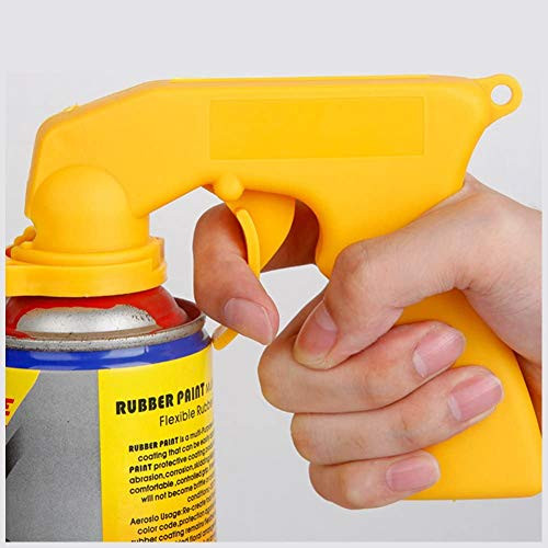 Spray Gun Handle?Yellow Plastic Car Aerosol Can Spray Painting Handle with Full Grip Trigger Locking Collar