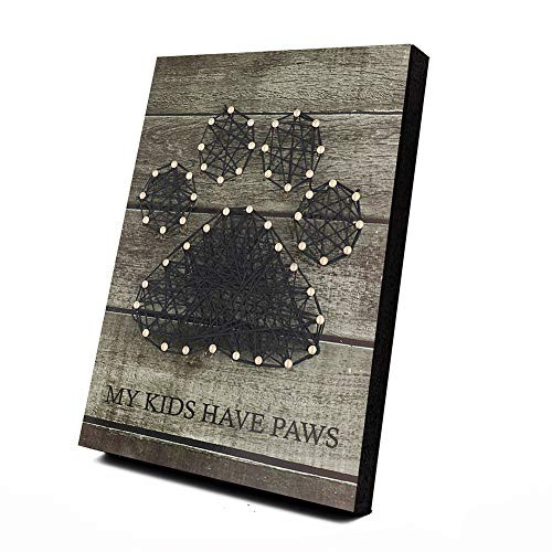 Bear Paw Pattern DIY Nail String Art Kit 3D Drawing Nails Winding Lines Wall Painting Home Decor