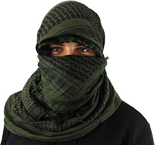 Maddog Shemagh Tactical Desert Scarf Paintball Airsoft - Olive/Black