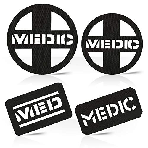 M-Tac Morale Patch Medic Patches Bundle Military Tactical Hook Fasteners -Black-
