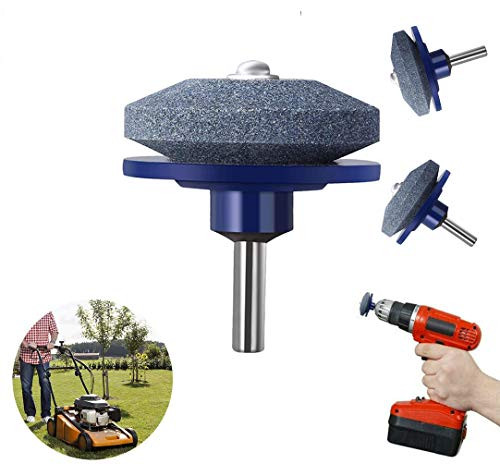 YAYOSUE Lawn Mower Blade Sharpener Universal for Any Power Drill/Hand Drill 4 PCS Lawnmower Blade Sharpener Lawn Mower Blade Balancer Drill Bit Sharpener Tool for Garden Courtyard Kitchen