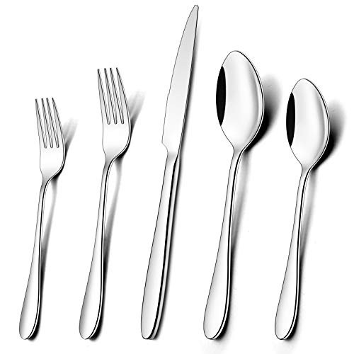 Silverware Set Umite Chef 20-Piece Silverware Flatware Cutlery Set Stainless Steel Utensils Service for 4 Include Knife/Fork/Spoon Mirror Polished Dishwasher Safe
