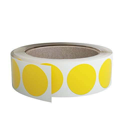 Royal Green Colored Label Circle Stickers in one inch - Roll Dot Sticker 25mm in Yellow - 600 Pack