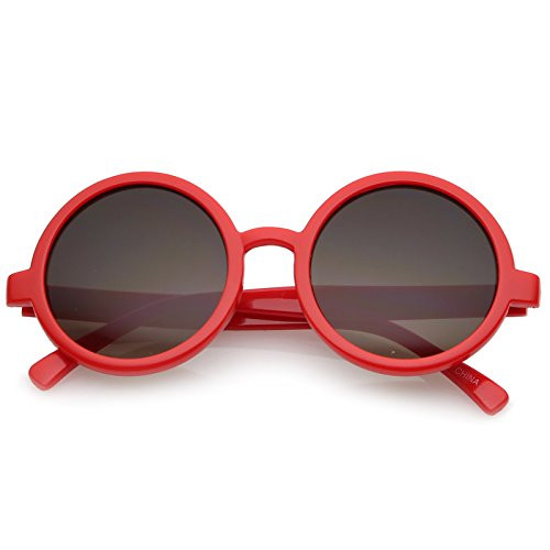 Classic Retro Horn Rimmed Neutral-Colored Lens Round Sunglasses 52mm -Red/Lavender- Classic Retro Horn Rimmed Neutral-Colored Lens Round Sunglasses 52mm -Red/Lavender-