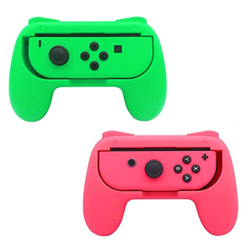 EIMGO Joy-Con Grips for Nintendo Switch Wear-Resistant Joystick Handle for Switch 2 Pack -Green PlusPink-