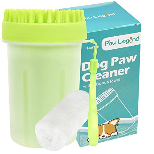Upgrade 2 in 1 Dog Paw Cleaner and Pet Grooming Brush - Portable Pet Paw Cleaner with TowelSoft Silicone Dog Foot Washer for Dog Cat Grooming with Muddy Paws -GreenLarge- Upgrade 2 in 1 Dog Paw Cleaner and Pet Grooming Brush - Portable Pet Paw Cleaner with TowelSoft Silicone Dog Foot Washer for Dog Cat Grooming with Muddy Paws -GreenLarge-